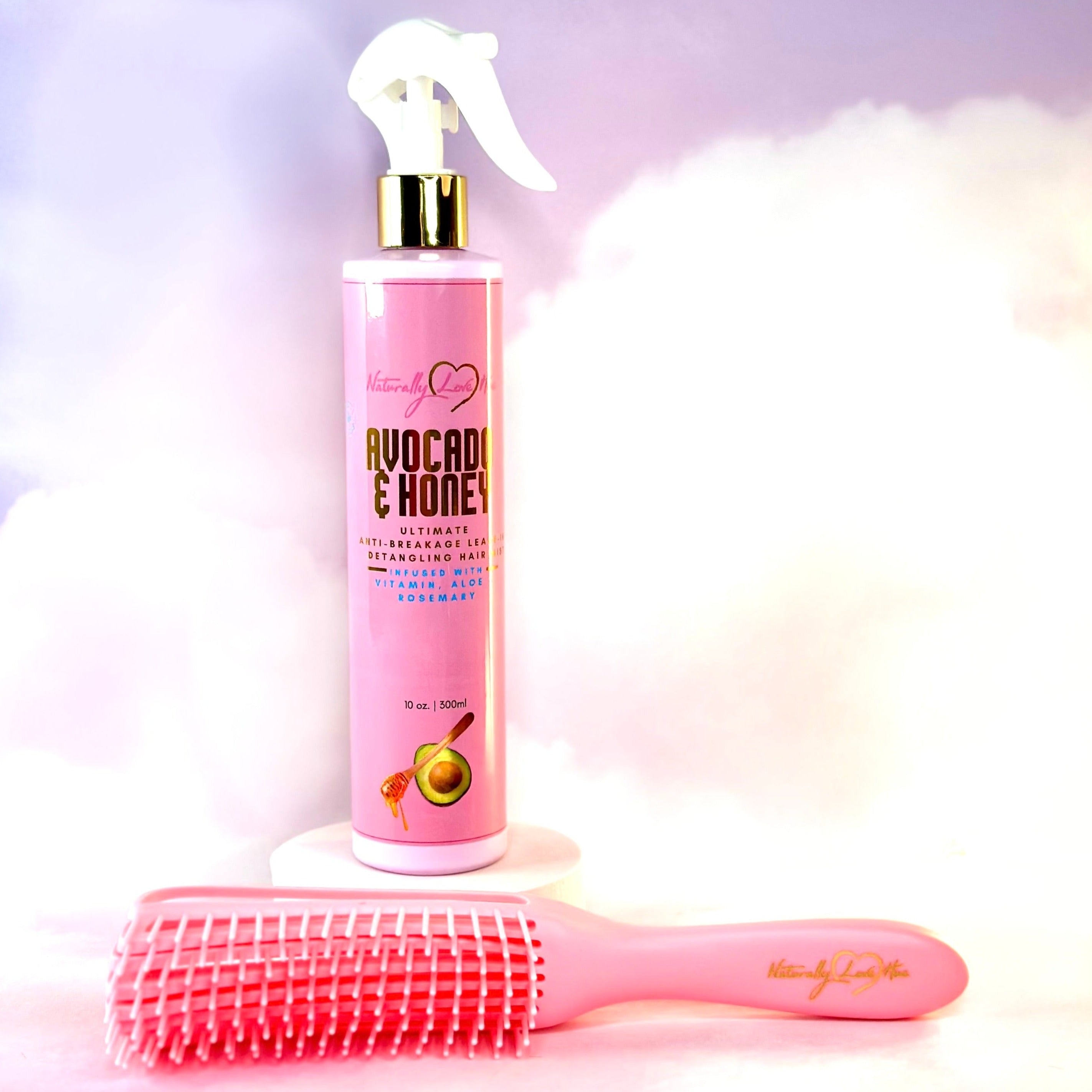 Anti-Breakage Leave-In Detangling Hair Mist & Detangling Brush