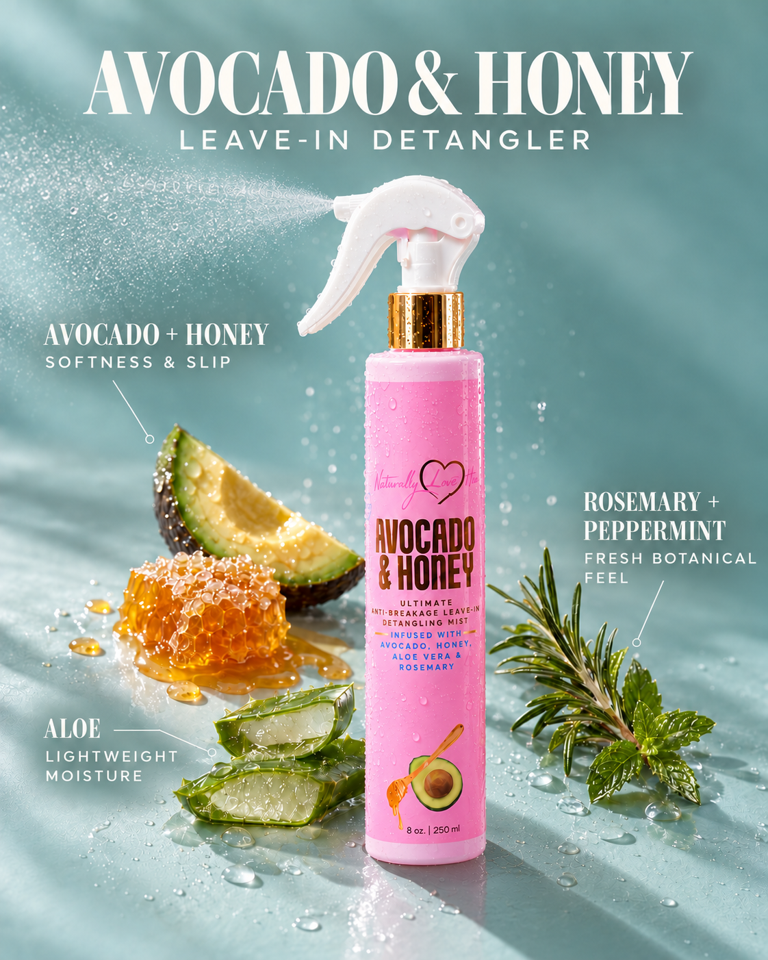 Avocado and Honey Anti-Breakage  Leave-In Detangling Hair Mist