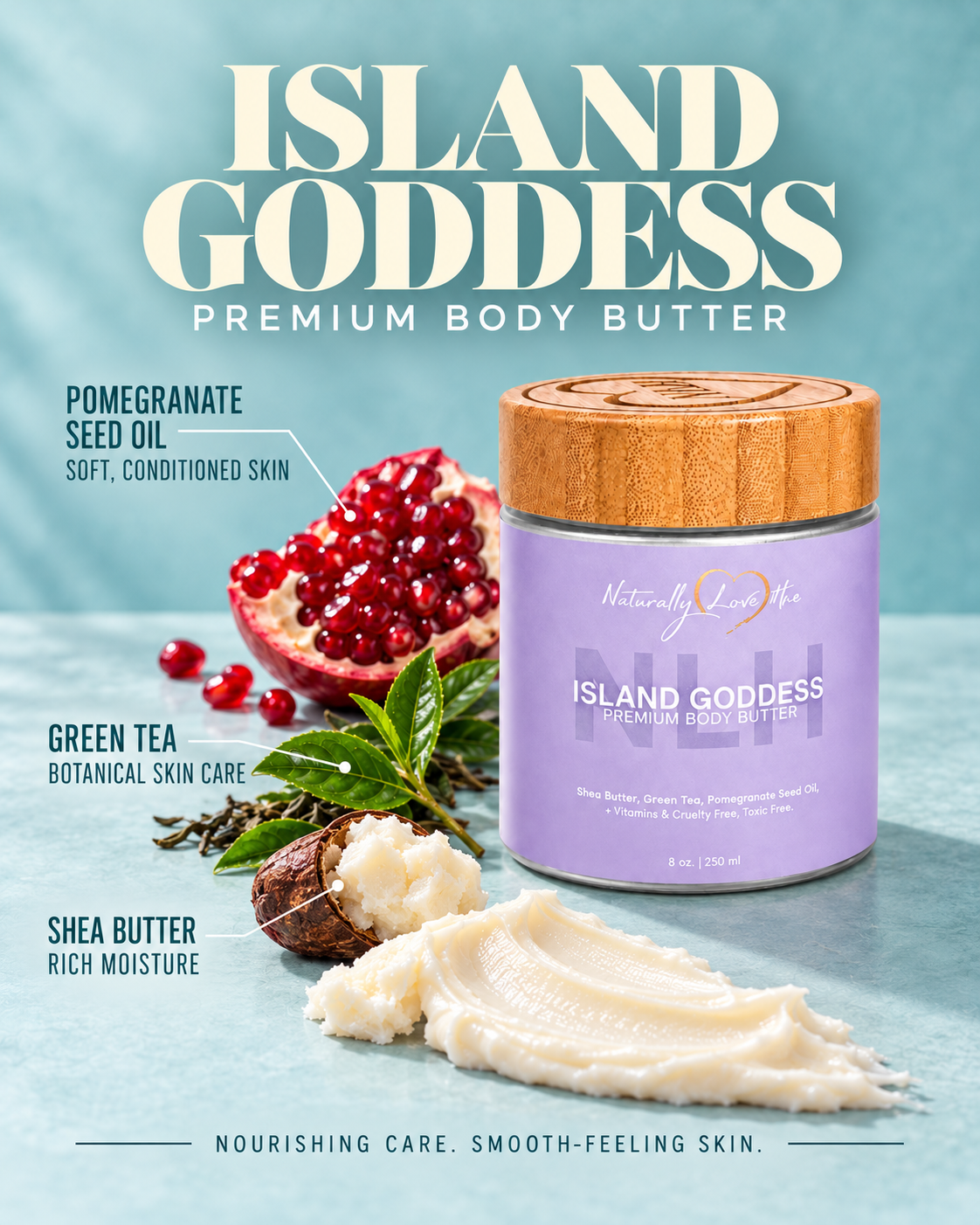 Island Goddess Body Butter – Hydrating Shea and Pomegranate Moisturizer