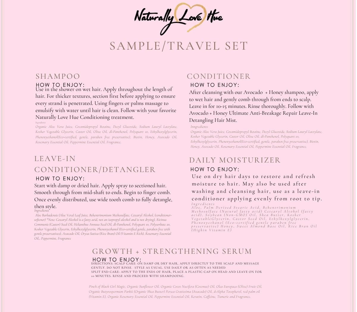 Avocado & Honey Sample/Mini Kit